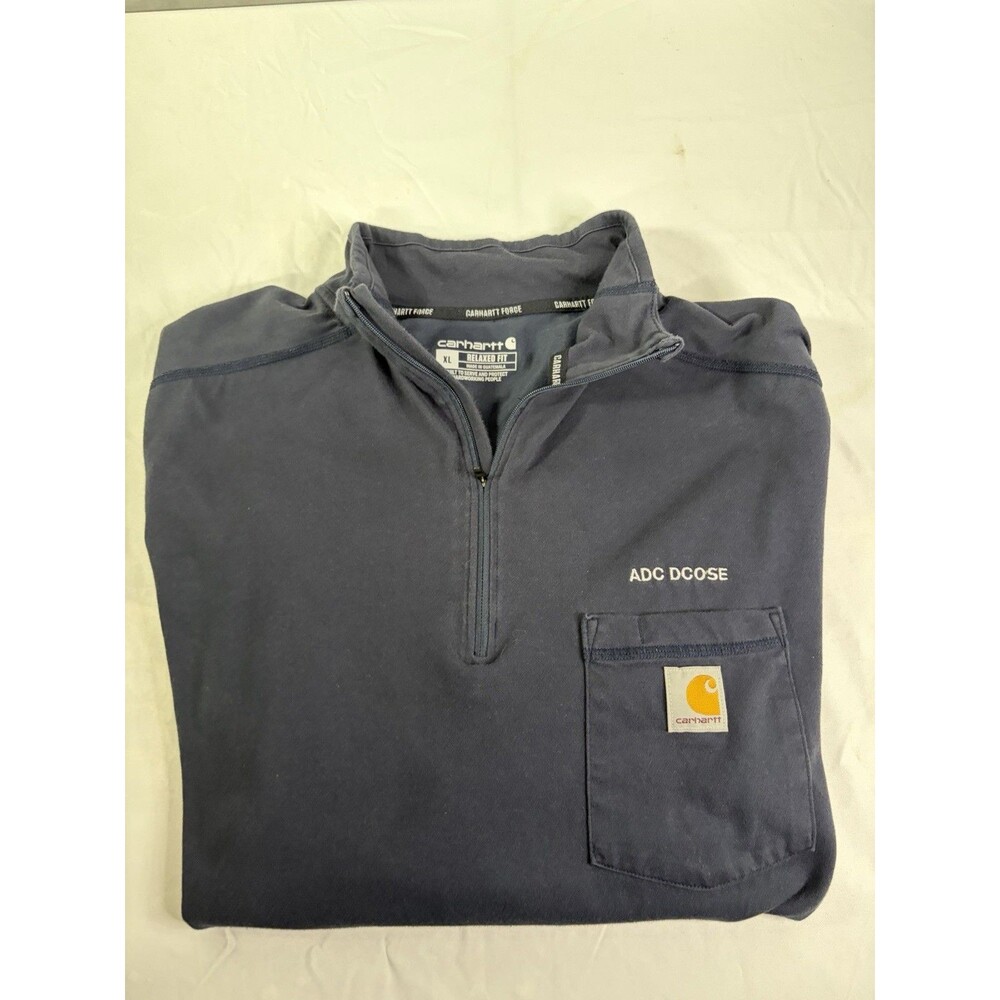 Men’s Carhartt XL Relaxed Fit Black 1/4 Zip Long Sleeve With Front Pocket